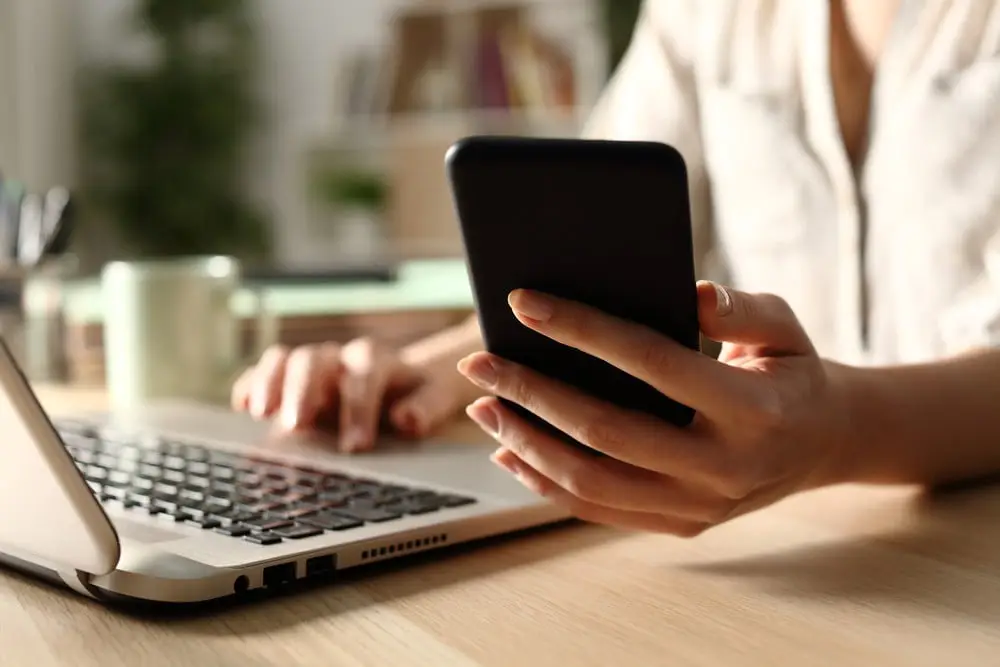 laptop and phone